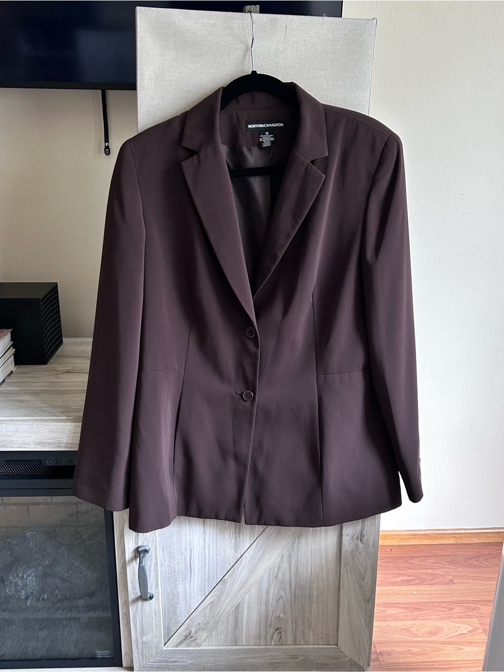 Norton McNaughton Chocolate Brown Two-Button Blazer